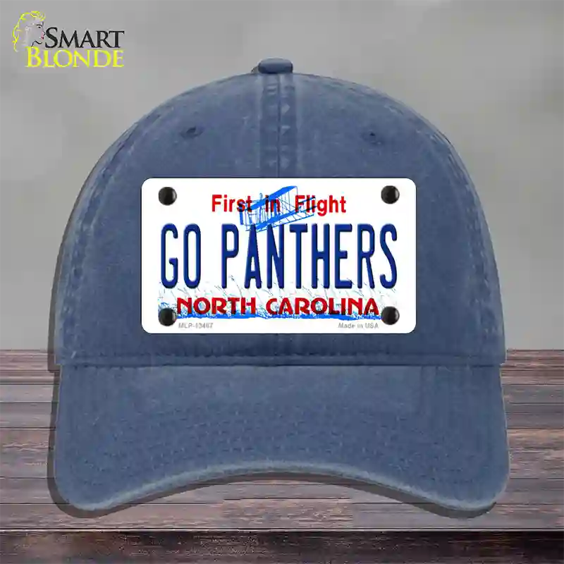 Go Panthers North Carolina Novelty License Plate Hat Tag Unconstructed Cotton Navy
