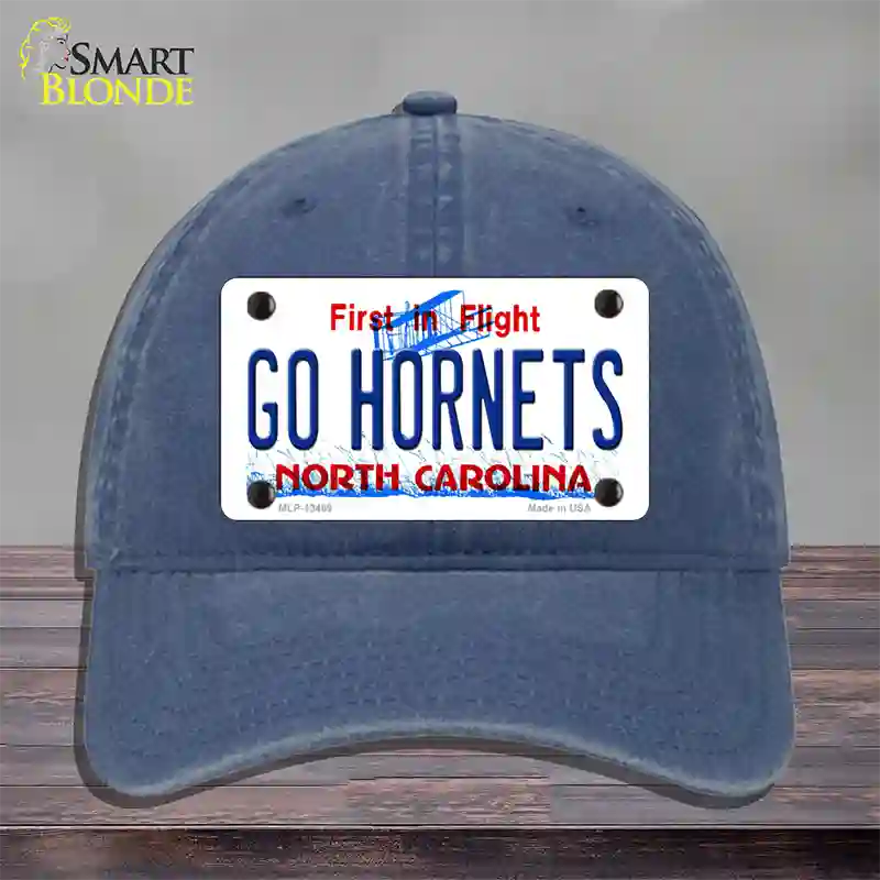 Hornets Fan Novelty License Plate Hat Tag Unconstructed Cotton Navy