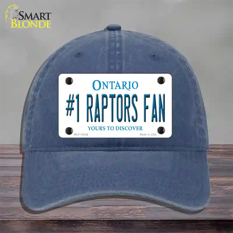 Number 1 Raptors Fan Novelty License Plate Hat Tag Unconstructed Cotton Navy