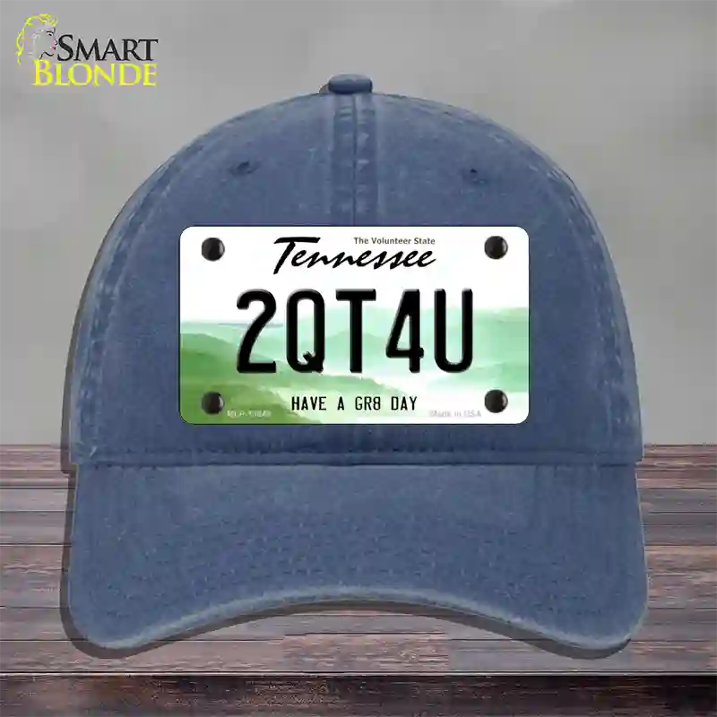 Too Cute For You Novelty License Plate Hat Tag Unconstructed Cotton Navy
