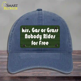Ass Gas Or Grass Novelty License Plate Hat Tag Unconstructed Cotton Navy