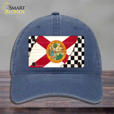 Florida Racing Flag Novelty License Plate Hat Tag Unconstructed Cotton Navy