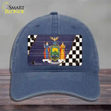 New York Racing Flag Novelty License Plate Hat Tag Unconstructed Cotton Navy