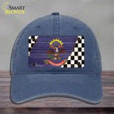 North Dakota Racing Flag Novelty License Plate Hat Tag Unconstructed Cotton Navy
