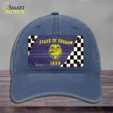 Oregon Racing Flag Novelty License Plate Hat Tag Unconstructed Cotton Navy