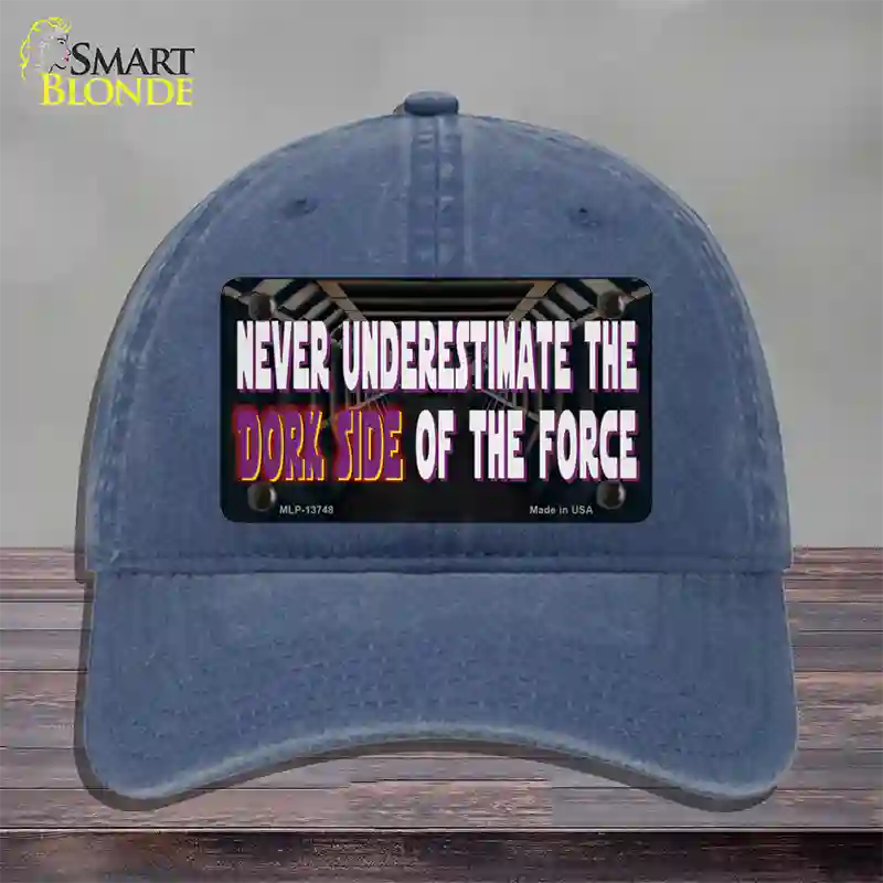 The Dork Side Novelty License Plate Hat Tag Unconstructed Cotton Navy