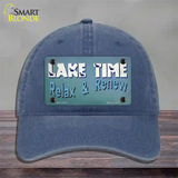 Lake Time Novelty License Plate Hat Tag Unconstructed Cotton Navy