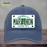 Marathon Florida Novelty License Plate Hat Tag Unconstructed Cotton Navy