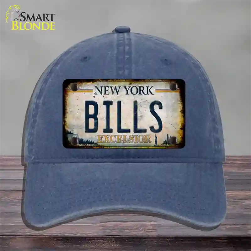 Bills Excelsior New York Rusty Novelty License Plate Hat Tag Unconstructed Cotton Navy