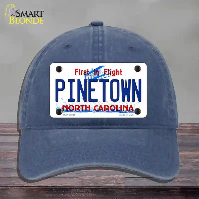 Pinetown North Carolina Novelty License Plate Hat Tag Unconstructed Cotton Navy