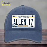 Allen 17 NY Excelsior Novelty License Plate Hat Tag Unconstructed Cotton Navy