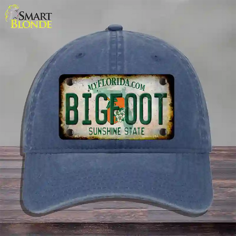 Bigfoot Florida Novelty License Plate Hat Tag Unconstructed Cotton / Navy