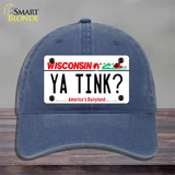 Ya Tink Wisconsin Novelty License Plate Hat Unconstructed Cotton / Navy