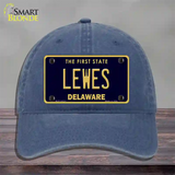 Lewes Delaware Novelty License Plate Hat Unconstructed Cotton / Navy