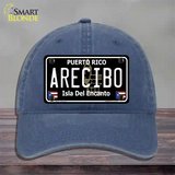 Arecibo Puerto Rico Black Novelty License Plate Hat Unconstructed Cotton / Navy
