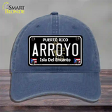 Arroyo Puerto Rico Black Novelty License Plate Hat Unconstructed Cotton / Navy