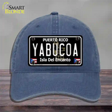 Yabucoa Puerto Rico Black Novelty License Plate Hat Unconstructed Cotton / Navy
