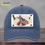 Eagle Flag and Cross Novelty License Plate Hat HAT-MLP-14510