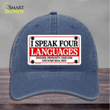 I Speak Four Languages Novelty License Plate Hat HAT-MLP-14512