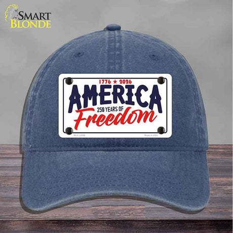 America 250 Years Novelty License Plate Hat HAT-MLP-14546 Unconstructed Cotton Navy