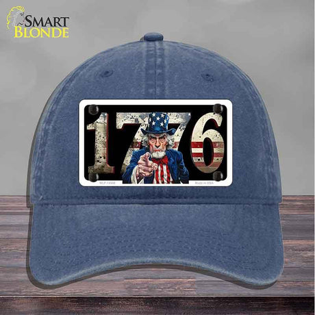 1776 Uncle Sam Novelty License Plate Hat HAT-MLP-14548 Unconstructed Cotton Navy