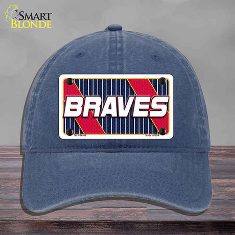 BRAVES Graphic Novelty License Plate Hat HAT-MLP-14566 Unconstructed Cotton Navy