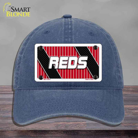 REDS Graphic Novelty License Plate Hat HAT-MLP-14571 Unconstructed Cotton Navy