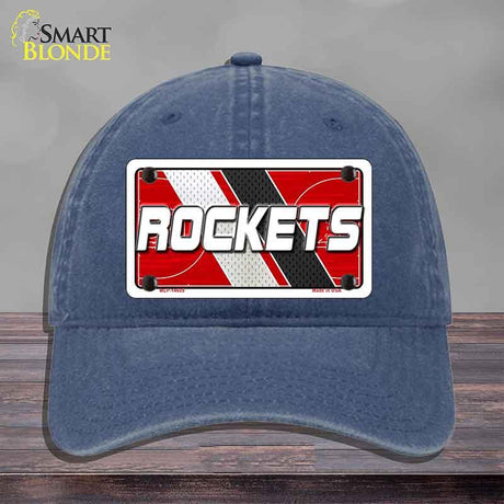 Blue cap with 'ROCKETS' logo on a gray background