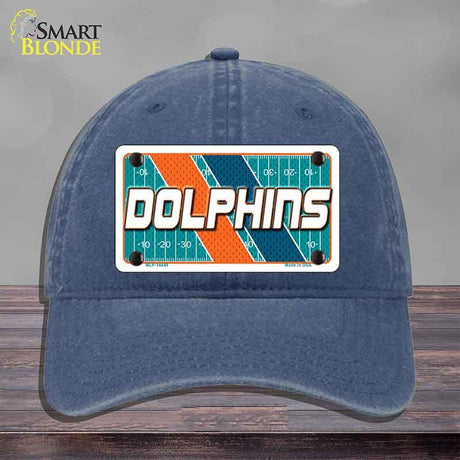 DOLPHINS Graphic Novelty License Plate Hat HAT-MLP-14644 Unconstructed Cotton Navy