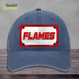 FLAMES Graphic Novelty License Plate Hat HAT-MLP-14660 Unconstructed Cotton Navy