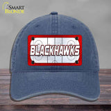 BLACKHAWKS Graphic Novelty License Plate Hat HAT-MLP-14662 Unconstructed Cotton Navy