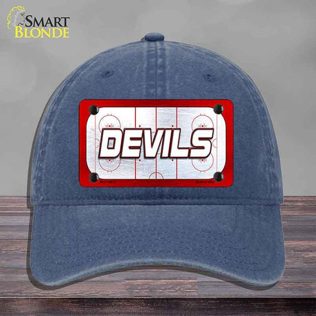 DEVILS Graphic Novelty License Plate Hat HAT-MLP-14673 Unconstructed Cotton Navy