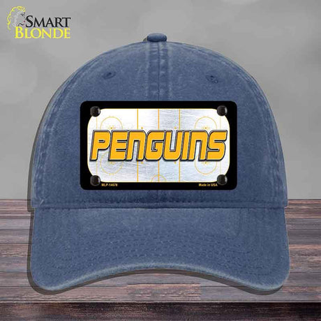 PENGUINS Graphic Novelty License Plate Hat HAT-MLP-14678 Unconstructed Cotton Navy
