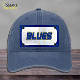 BLUES Graphic Novelty License Plate Hat HAT-MLP-14681 Unconstructed Cotton Navy