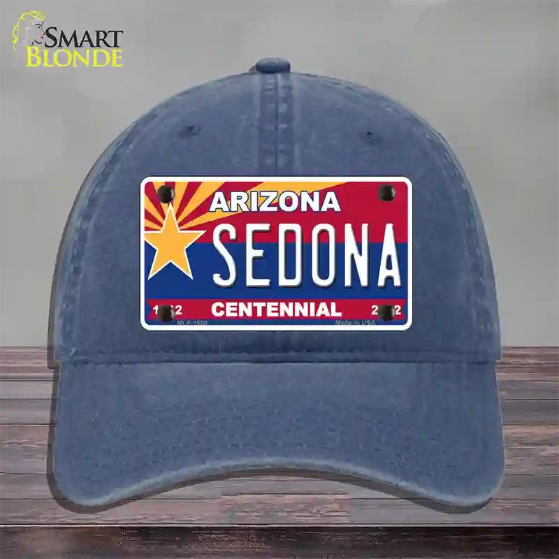 Arizona Centennial Sedona Novelty License Plate Hat Unconstructed Cotton / Navy