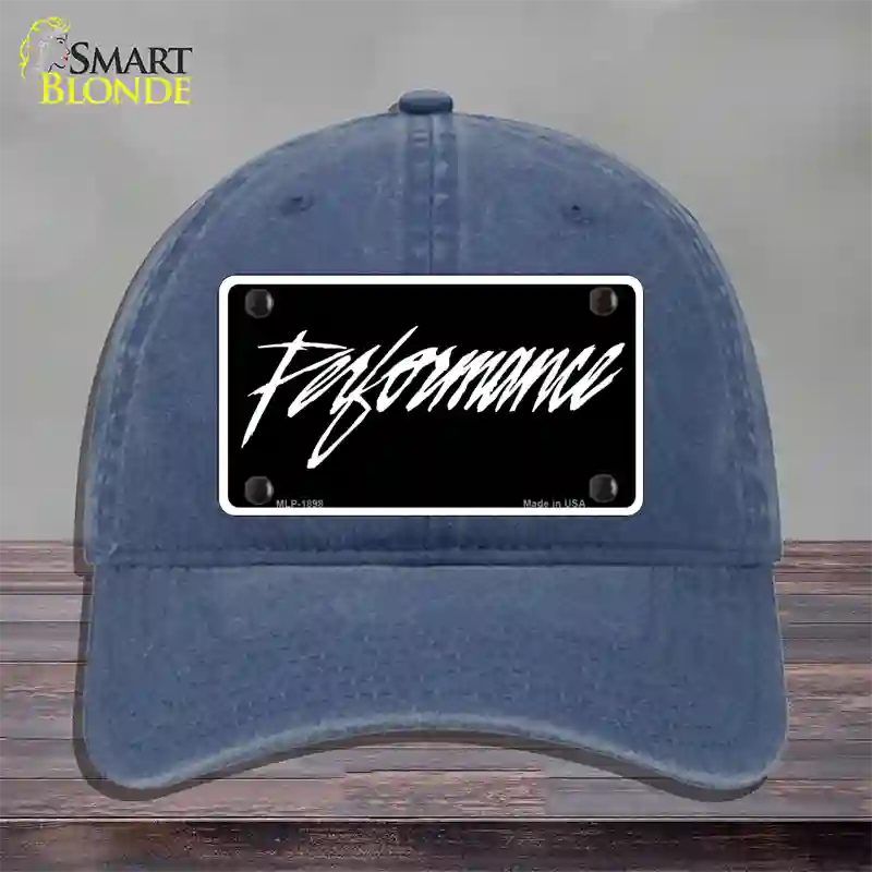 Performance Novelty License Plate Hat Unconstructed Cotton / Navy