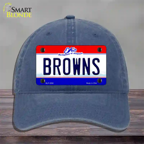 Browns Ohio State Novelty License Plate Hat Unconstructed Cotton / Navy