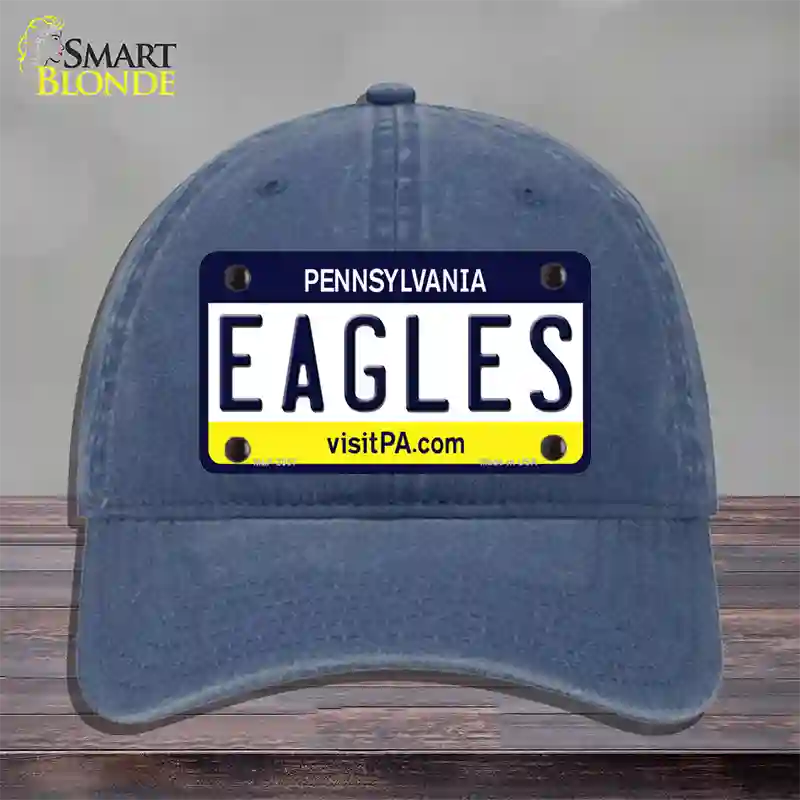 Eagles Pennsylvania State Novelty License Plate Hat Unconstructed Cotton / Navy