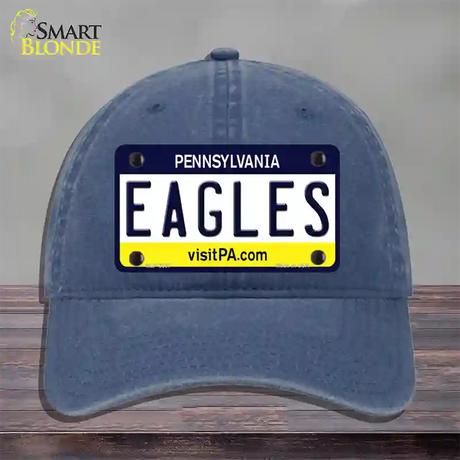 Eagles Pennsylvania State Novelty License Plate Hat Unconstructed Cotton / Navy