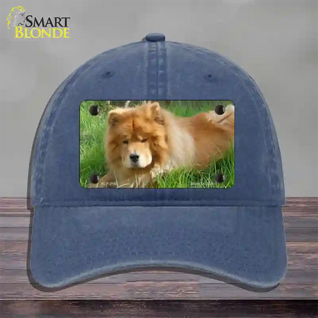 Chow Chow Dog Novelty License Plate Hat Unconstructed Cotton / Navy