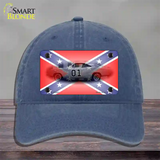 Confederate Flag Charger Novelty License Plate Hat Unconstructed Cotton / Navy