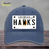 Hawks Georgia State Novelty License Plate Hat Unconstructed Cotton / Navy