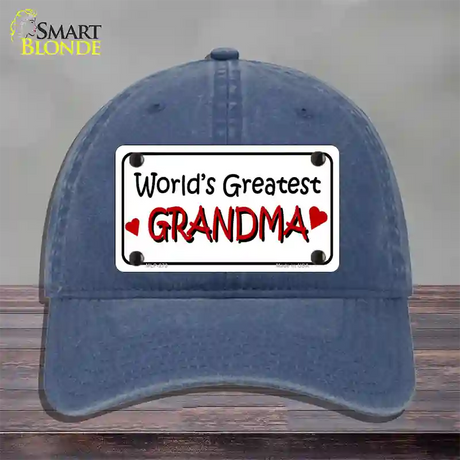 Worlds Greatest Grandma Novelty License Plate Hat Unconstructed Cotton / Navy