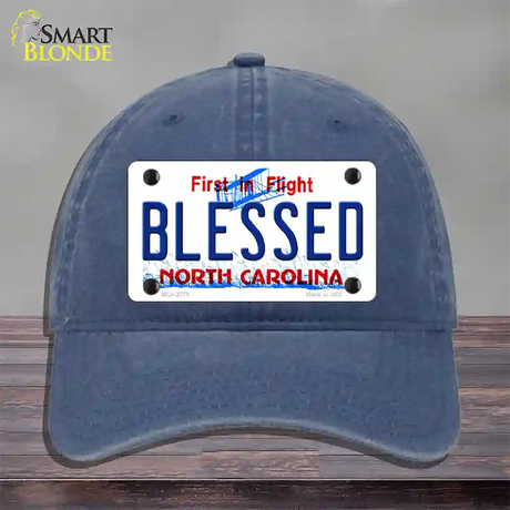 Blessed North Carolina Novelty License Plate Hat Unconstructed Cotton / Navy