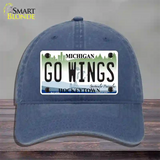 Go Wings Michigan State Novelty License Plate Hat Unconstructed Cotton / Navy