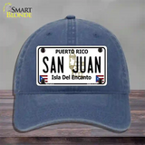 San Juan Puerto Rico Novelty License Plate Hat Unconstructed Cotton / Navy