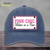 Pink Chic Novelty License Plate Hat Unconstructed Cotton / Navy