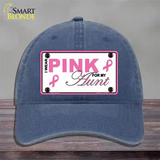 Pink For My Aunt Novelty License Plate Hat Unconstructed Cotton / Navy