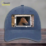 Horse In Barn Novelty License Plate Hat Unconstructed Cotton / Navy