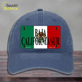 Baja California Sur Mexico Flag Novelty License Plate Hat Unconstructed Cotton / Navy
